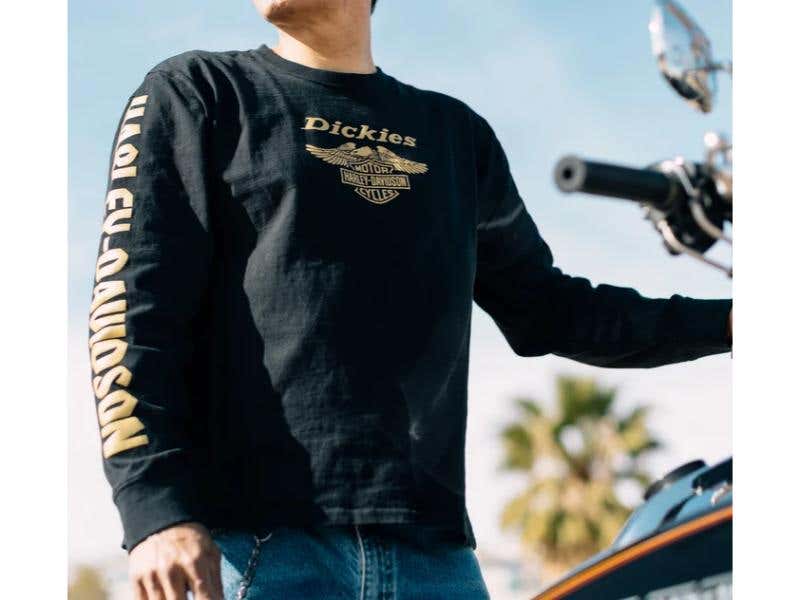 HARLEY-DAVIDSON MENS DICKIES X H-D HEAVYWEIGHT LS EAGLE TEE