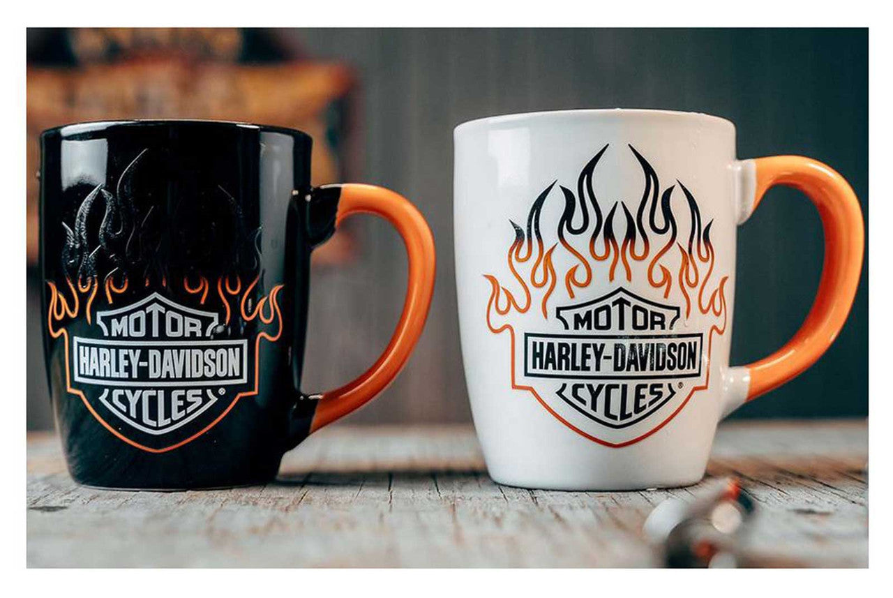 Harley-Davidson Bar & Shield Flames Colour Changing Mug Set