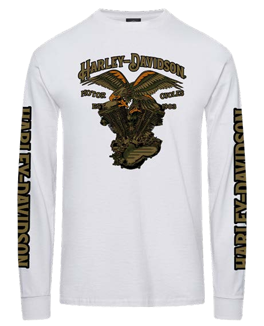 Harley-Davidson Interlude Long Sleeve Tee – White | Exclusive Joe Rascal Back Print