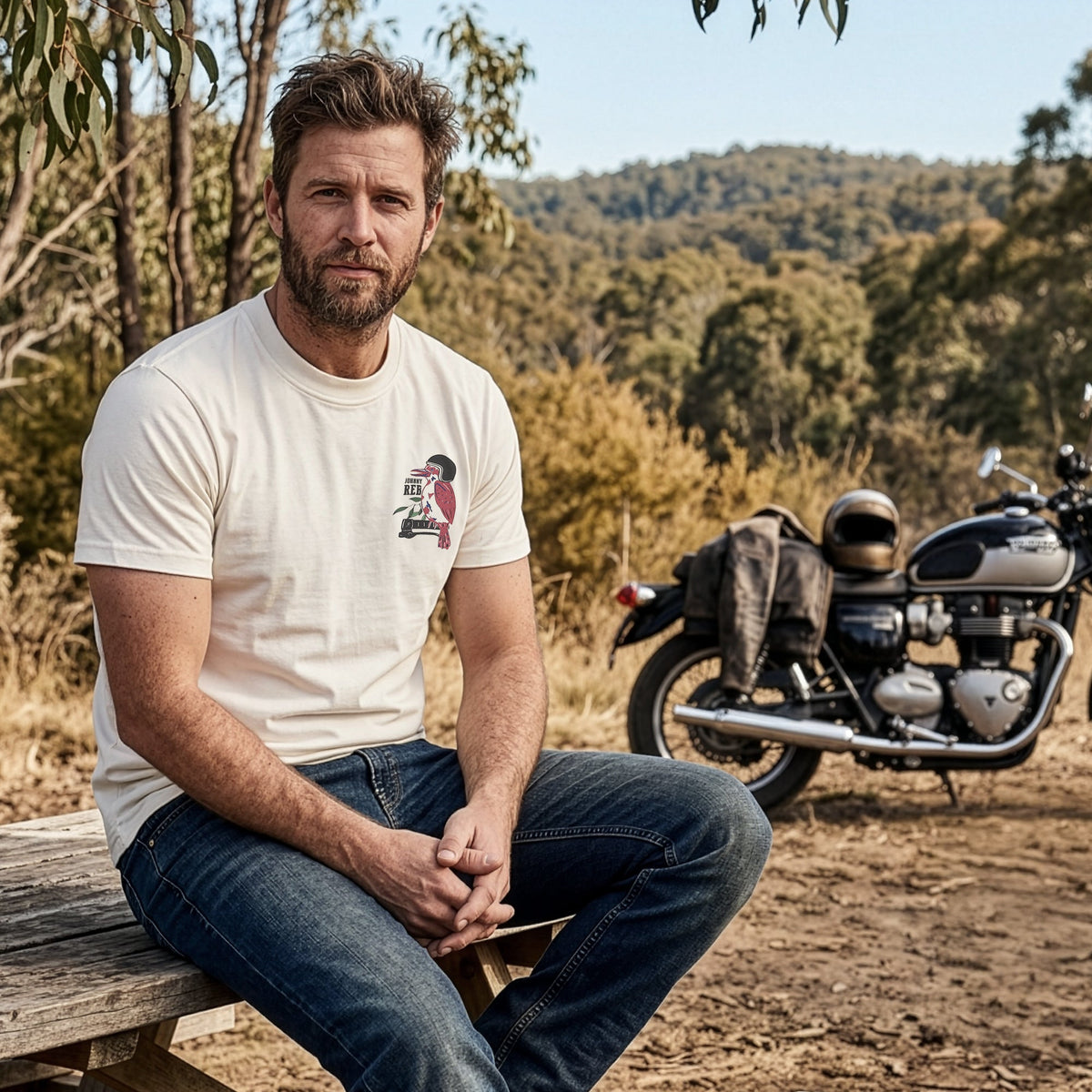 Johnny Reb Riding Kookaburra T-Shirt - White - product image 2