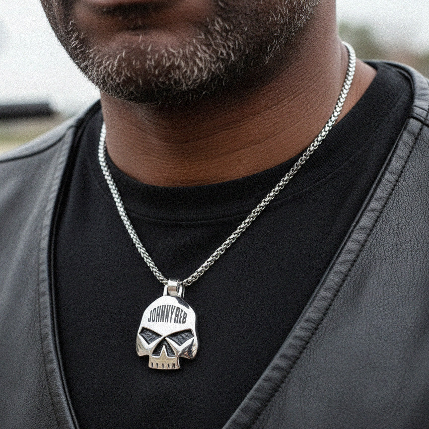 Johnny Reb Skull Pendant - Silver - product image 2