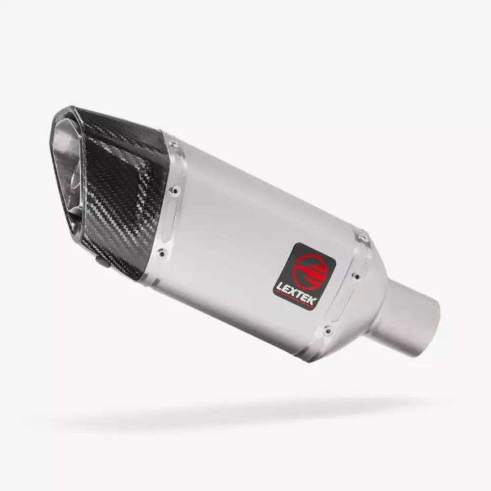 Lextek - SP5 Matt S/Steel Silencer with Gloss Carbon Fibre Tip 51mm