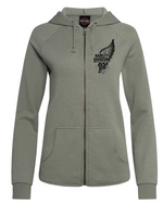 Harley-Davidson Women’s Virtuous Zip Hoodie – Sage | Exclusive Joe Rascal Back Print